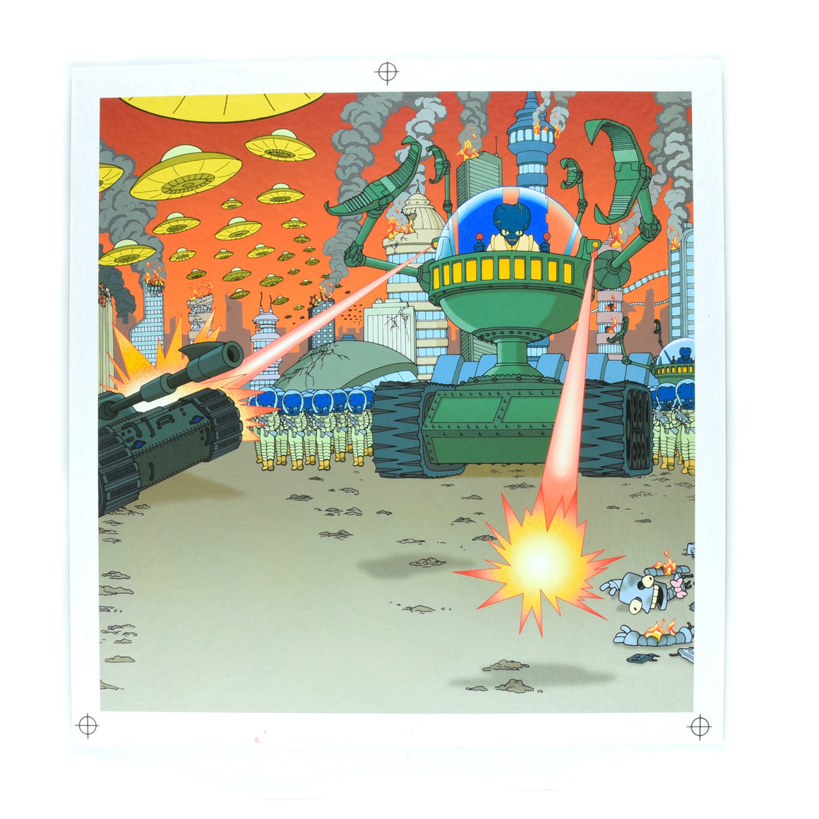 Futurama - "Morbo Attacks!" - Signed Artist Proof Limited Edition Cel w/ Printed Giclee Background