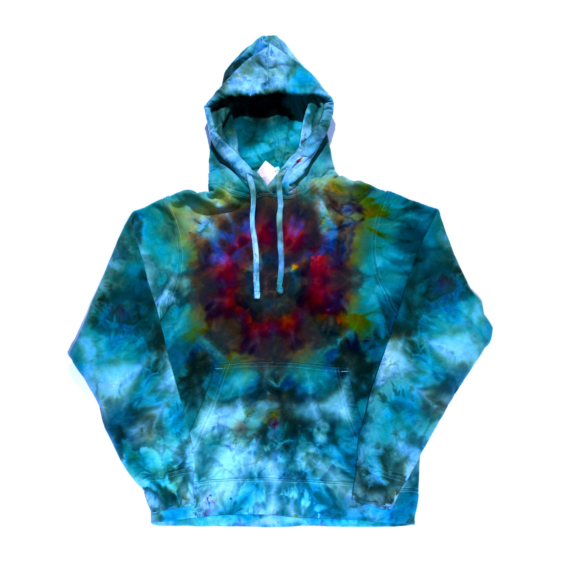 Small Tie Dye Sweatshirt - Green w/ Psychedelic Flower