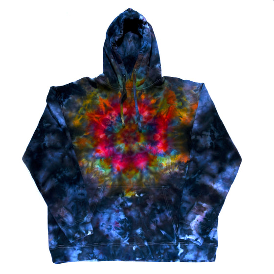 XXL Tie Dye Sweatshirt - Charcoal w/ Psychedelic Flower
