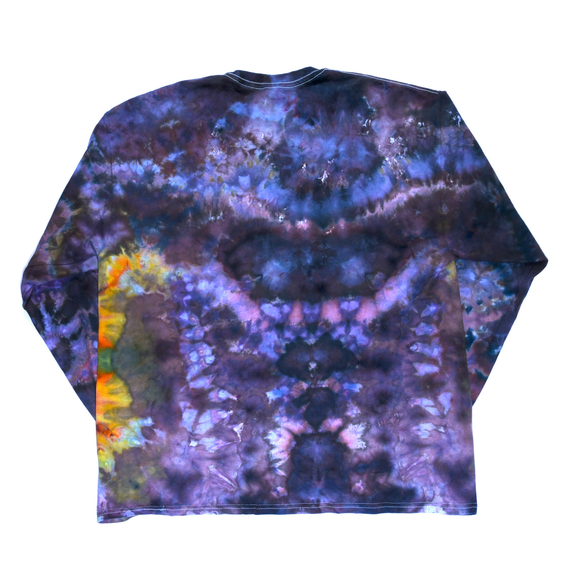 XL Tie Dye Long Sleeve Shirt - Charcoal w/ Psychedelic Flower
