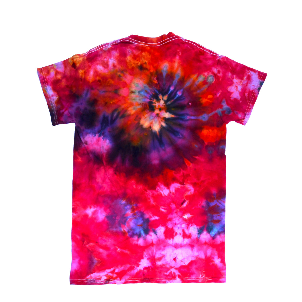 Small Tie Dye T-Shirt - Pink w/ Rainbow Swirl & Mandala