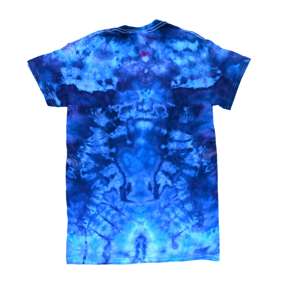 Small Tie Dye T-Shirt - Blue w/ Psychedelic Rainbow Flower