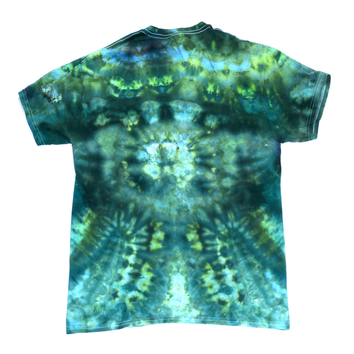 Medium Tie Dye T-Shirt - Green w/ Rainbow Mandala