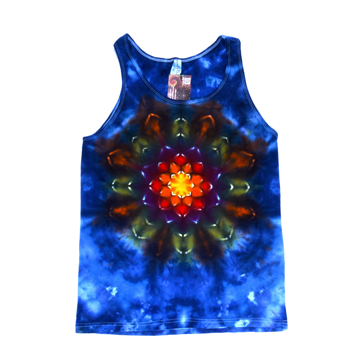 Small Tie Dye Tanktop - Blue w/ Rainbow Mandala