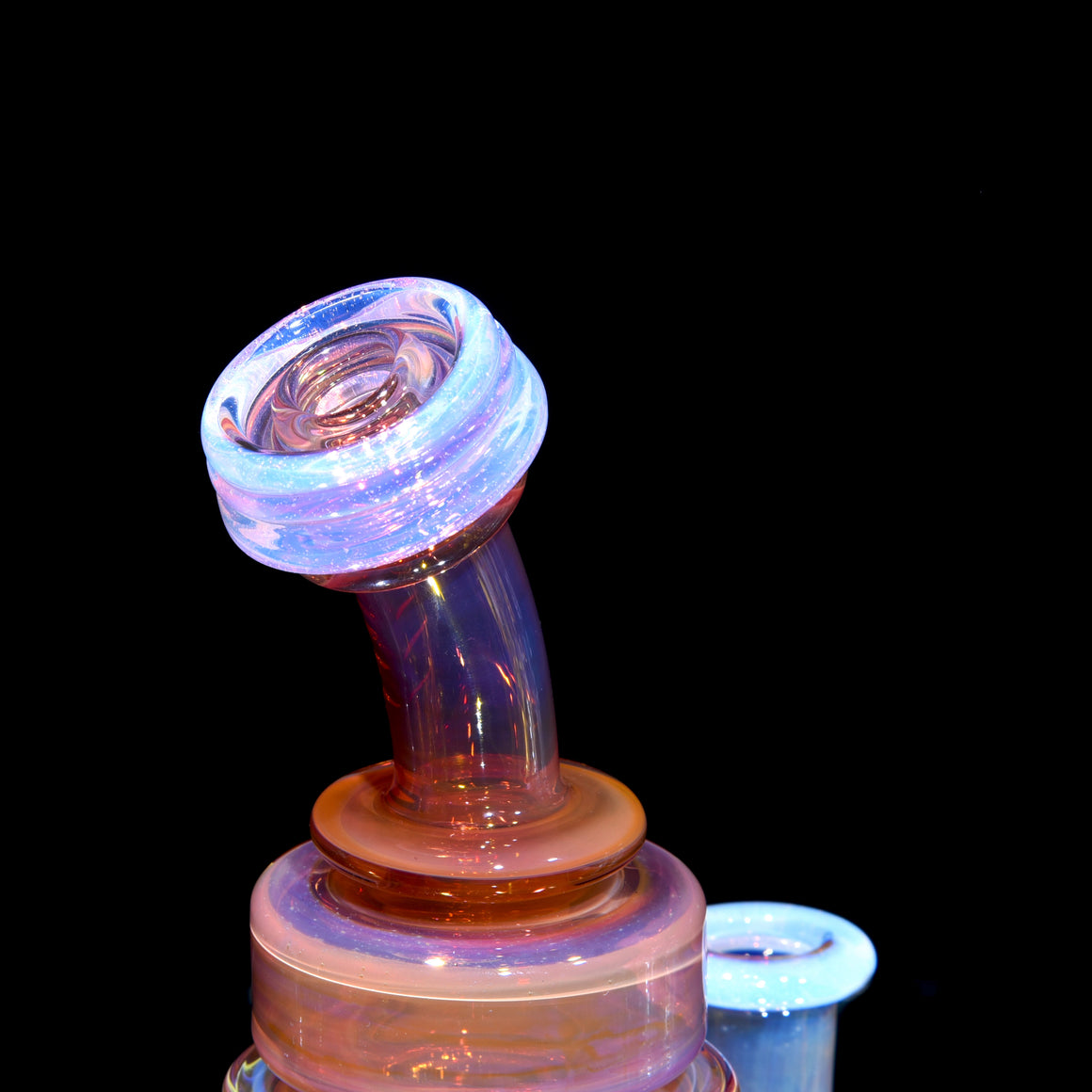 24K Gold Fumed & Carved Klein Recycler - Ghost - 14mm Female