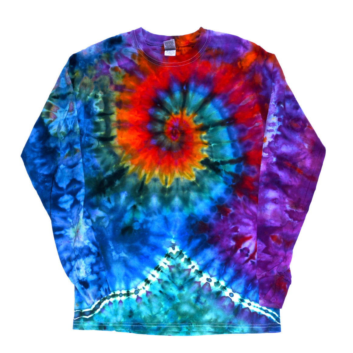 Small Tie Dye Long Sleeve Shirt - Multicolor Rainbow Swirl