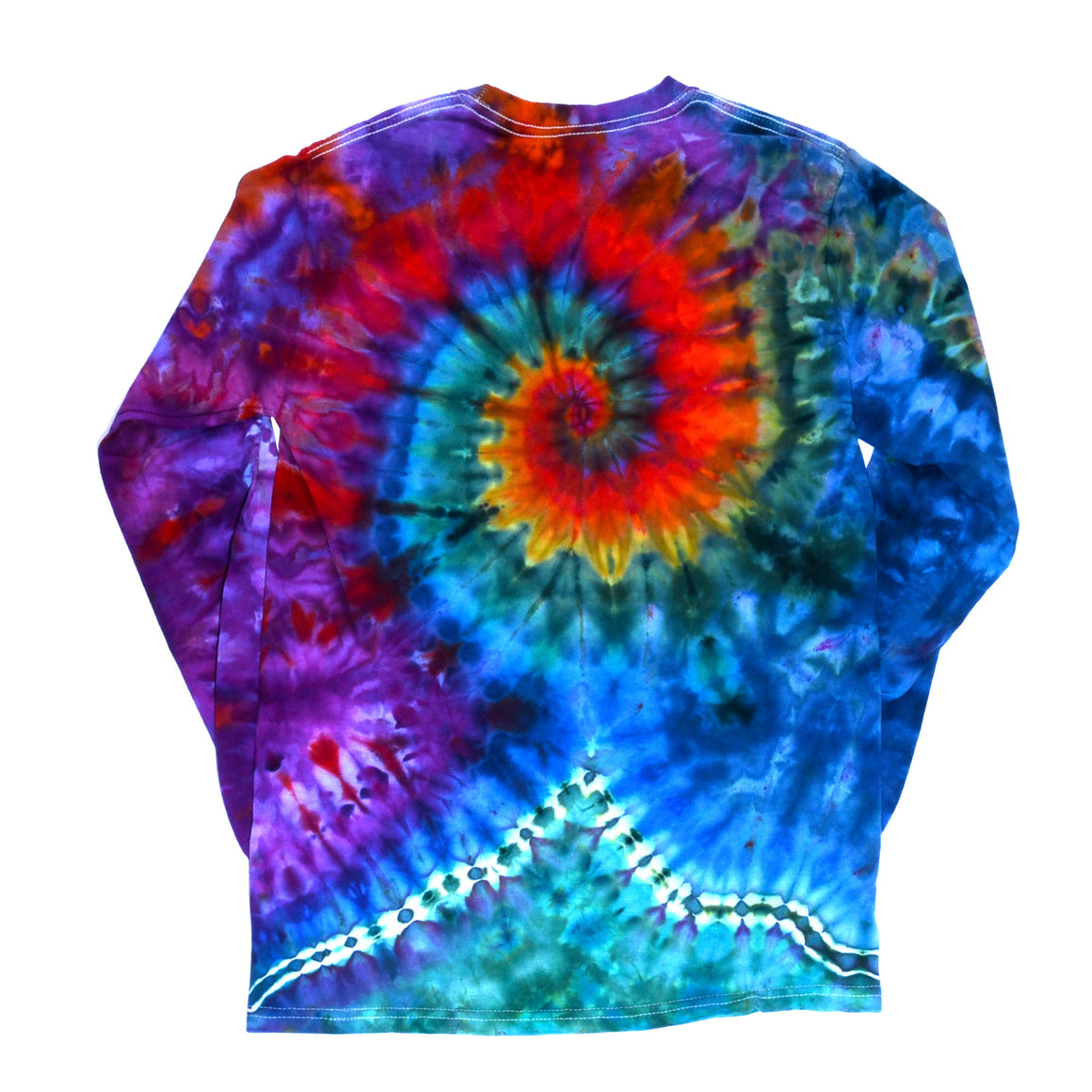 Small Tie Dye Long Sleeve Shirt - Multicolor Rainbow Swirl