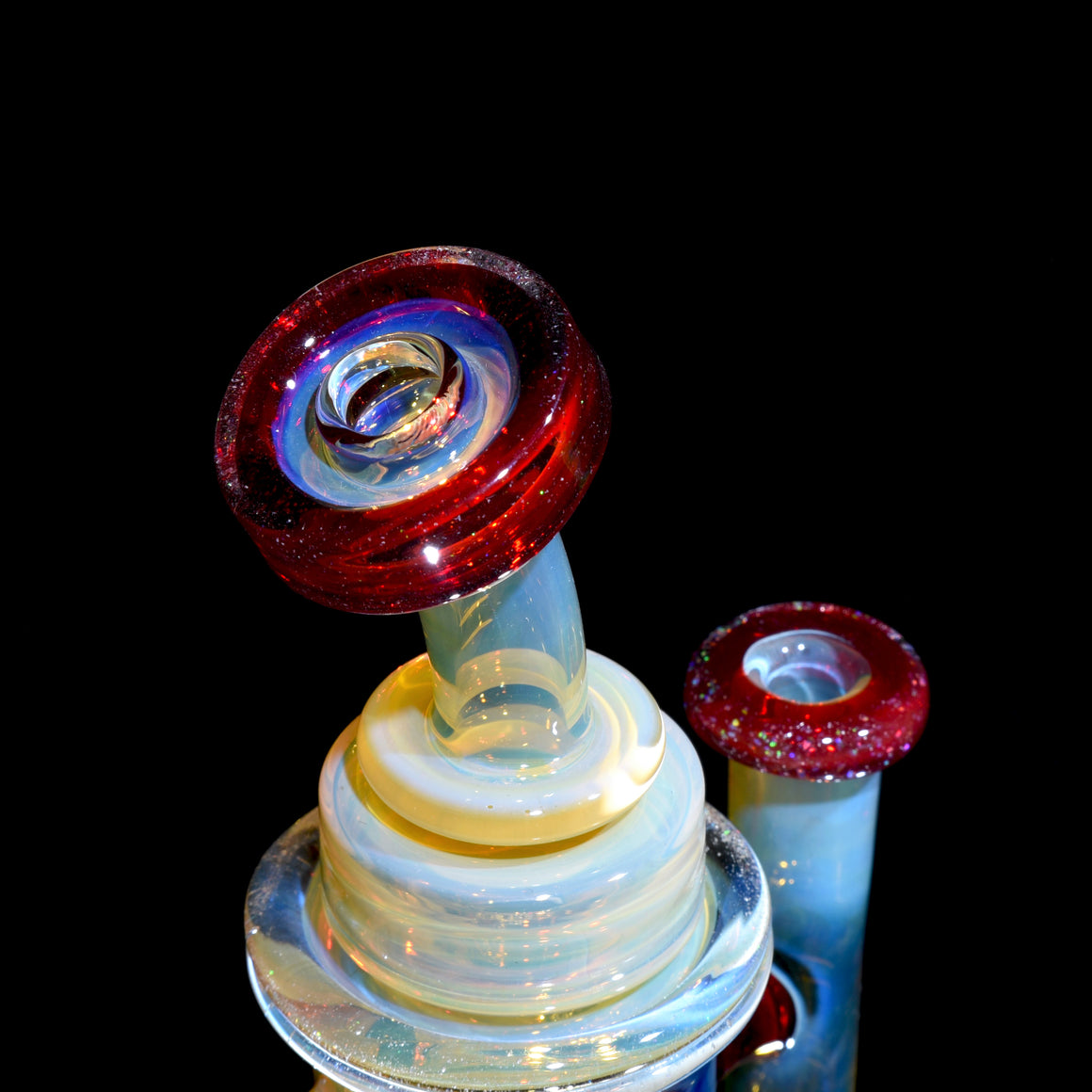 Fully-fumed Klein Recycler - Crushed Opal over Pomegranate - 10mm Female