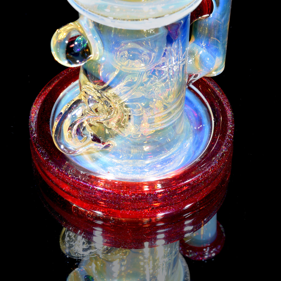 Fully-fumed Klein Recycler - Crushed Opal over Pomegranate - 10mm Female