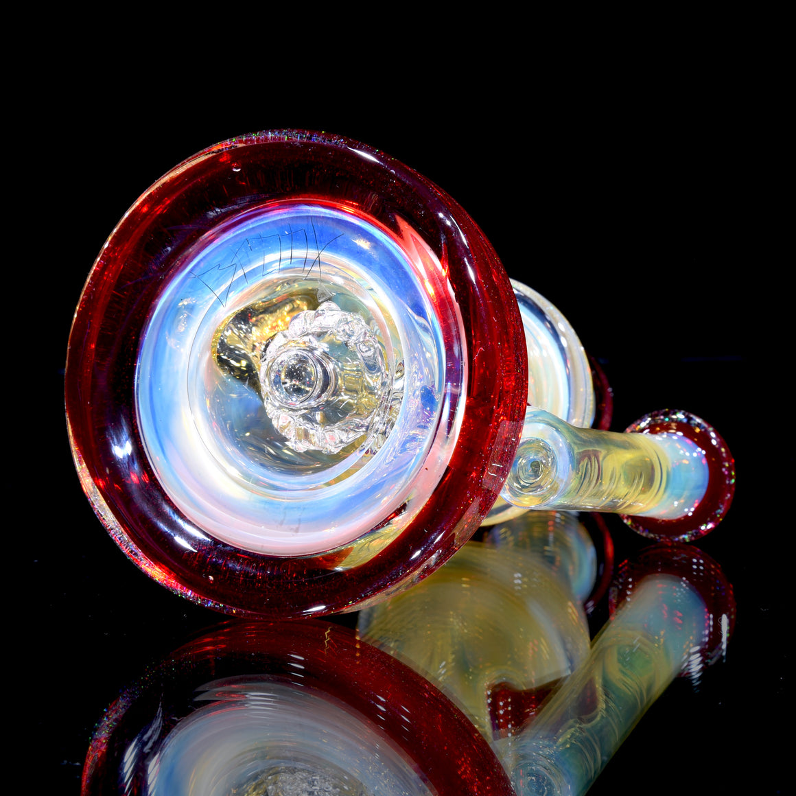 Fully-fumed Klein Recycler - Crushed Opal over Pomegranate - 10mm Female