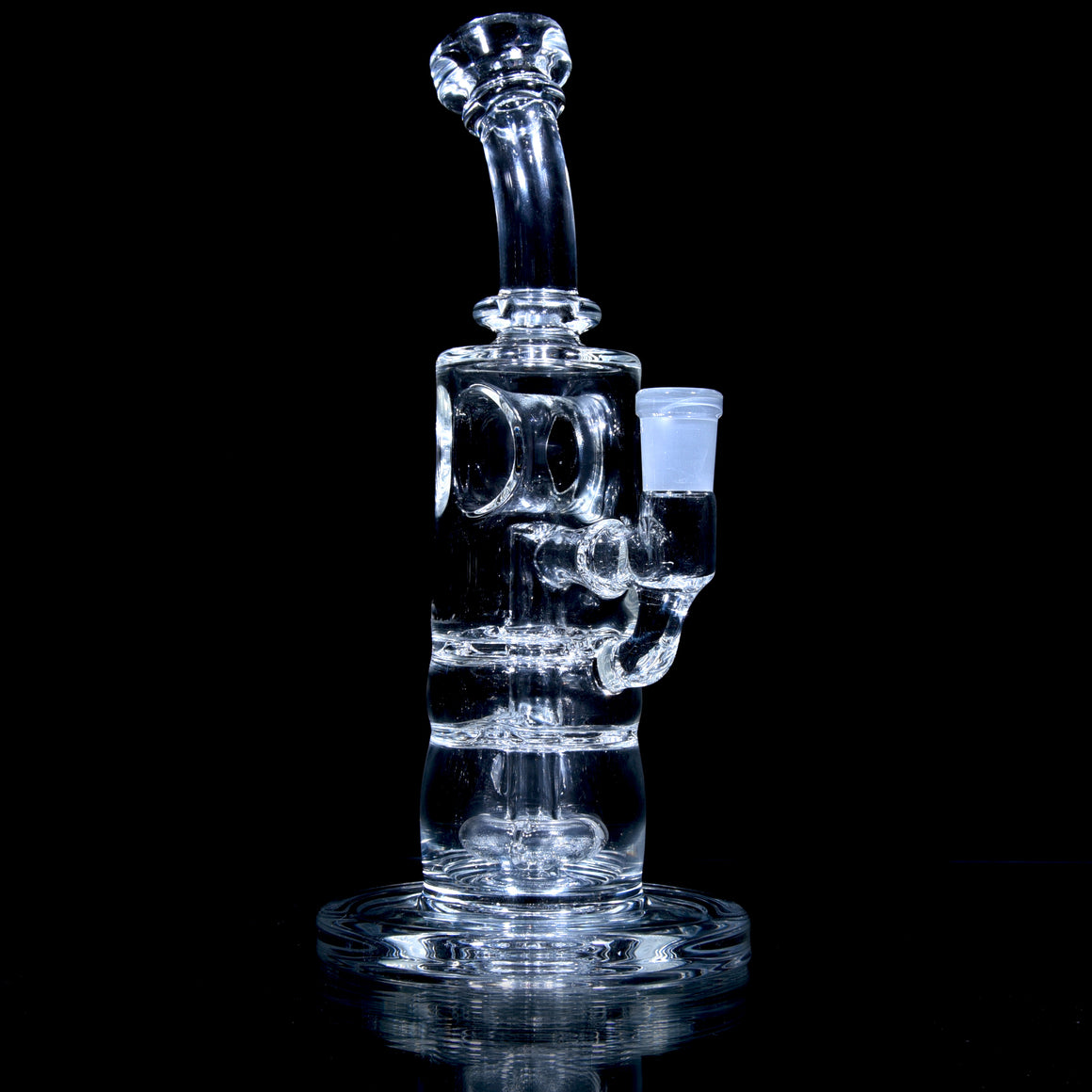 Double Disc Circ Rig w/ Waterwheel Splashguard - Clear - 14mm Female