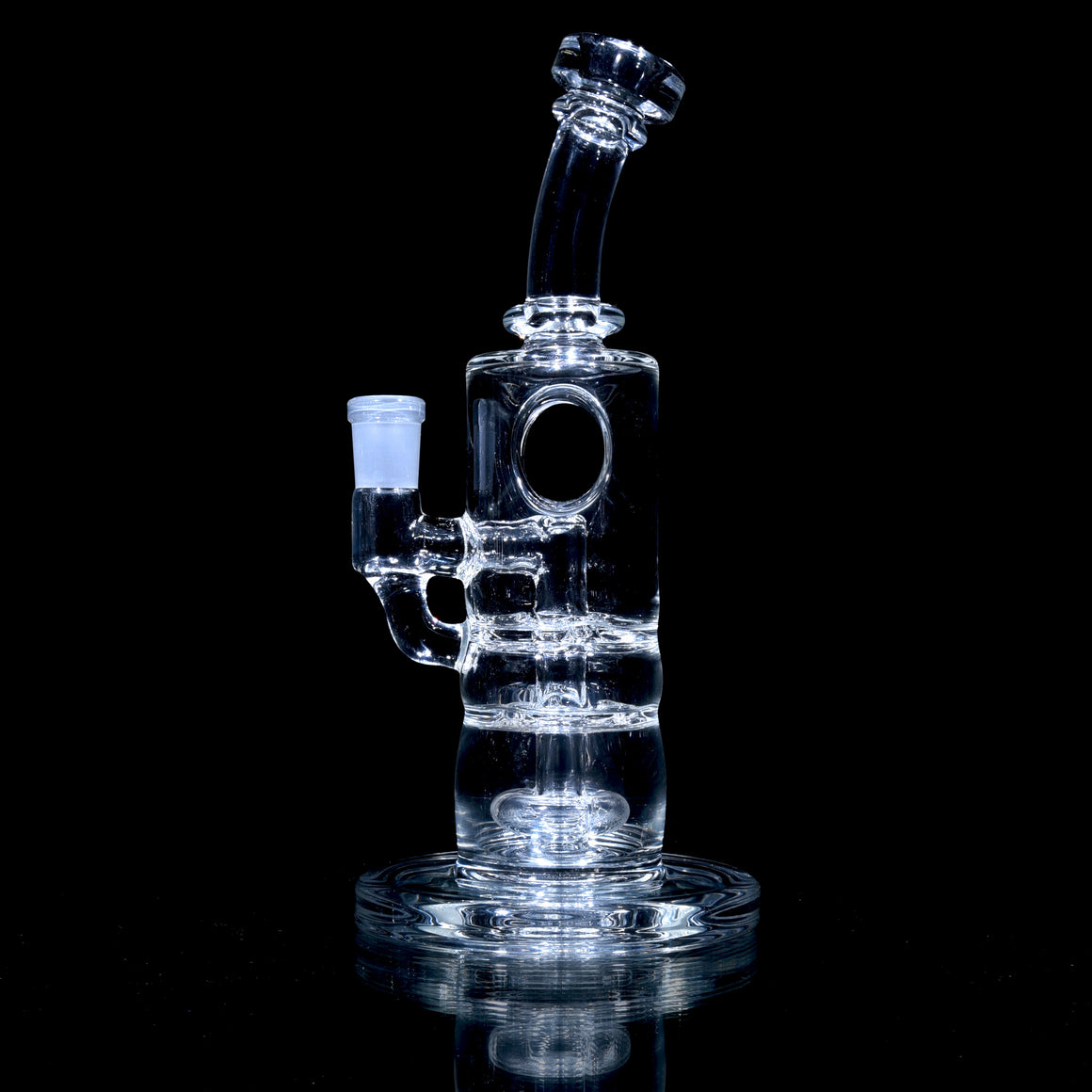 Double Disc Circ Rig w/ Waterwheel Splashguard - Clear - 14mm Female