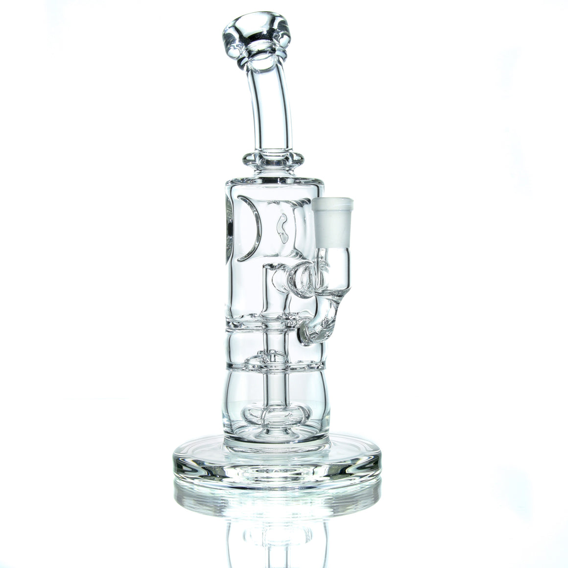 Double Disc Circ Rig w/ Waterwheel Splashguard - Clear - 14mm Female
