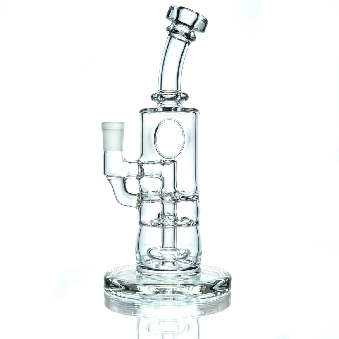 Double Disc Circ Rig w/ Waterwheel Splashguard - Clear - 14mm Female