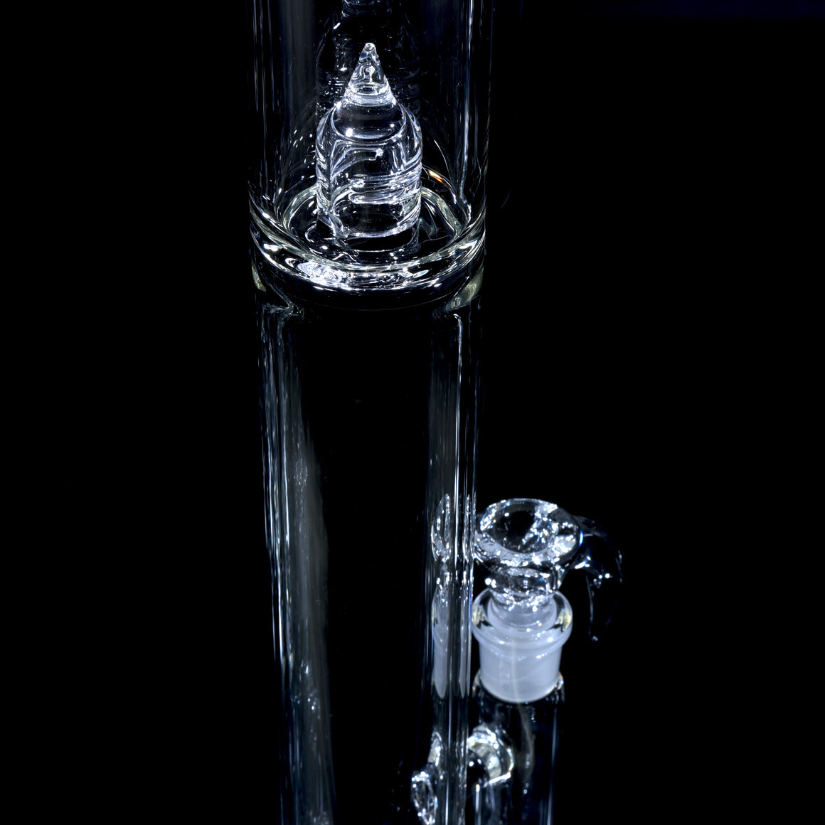 44mm Upgrid Stemline Straight Tube w/ 4-hole Horned Slide - Clear - 18mm Female