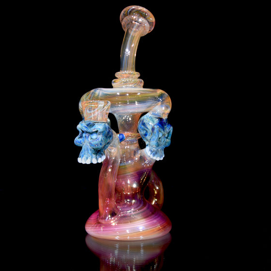 Fully-fumed Triple Skull Double Uptake Klein Recycler - 14mm Female