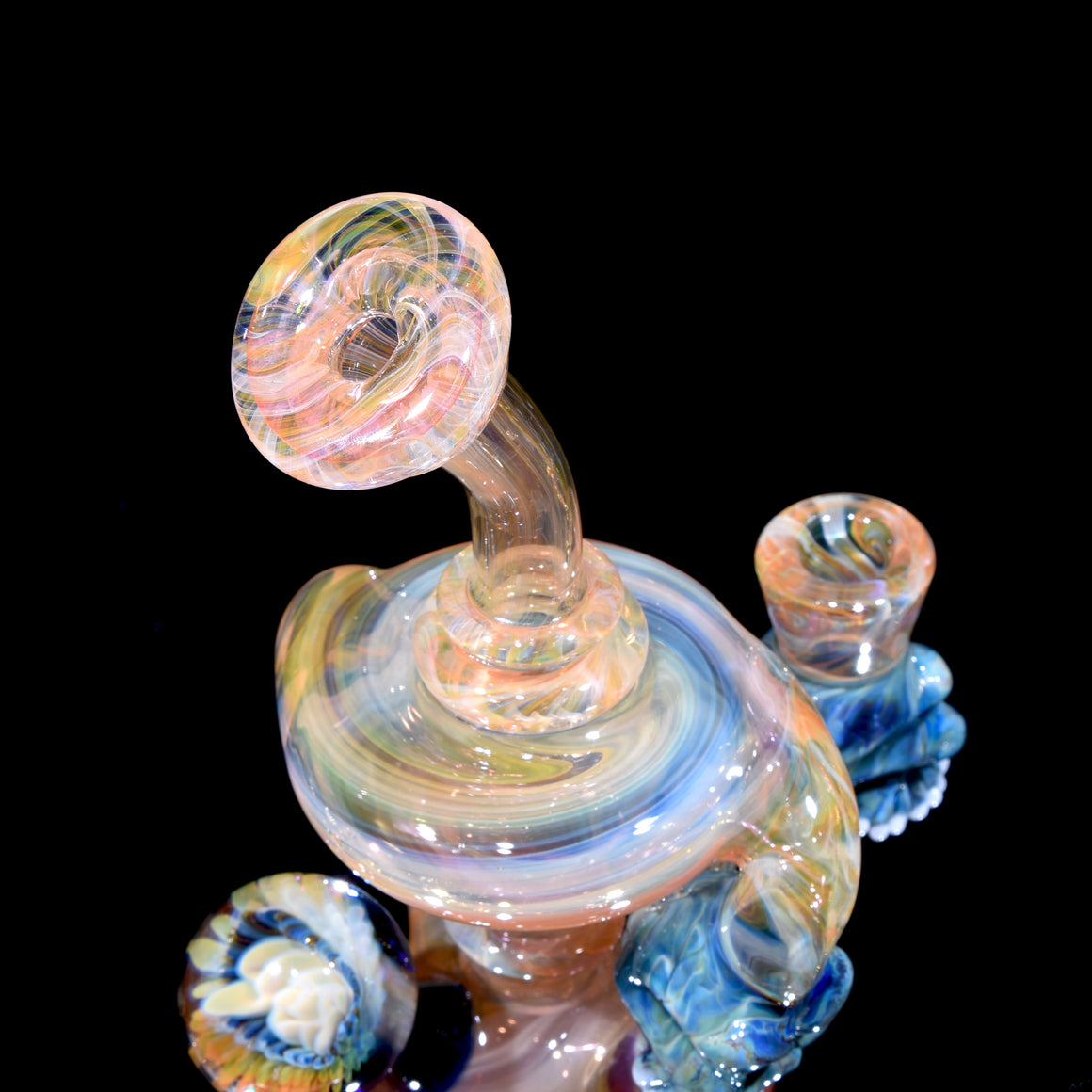 Fully-fumed Triple Skull Double Uptake Klein Recycler - 14mm Female