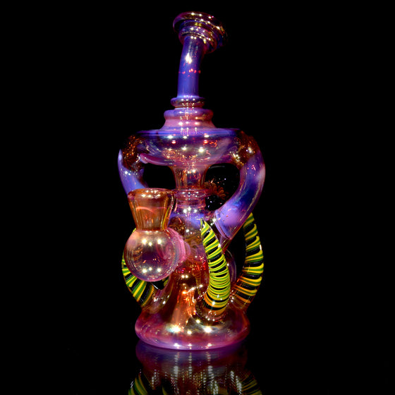 Fully-fumed Double Uptake Klein Recycler w/ Worked Horns - 14mm Female