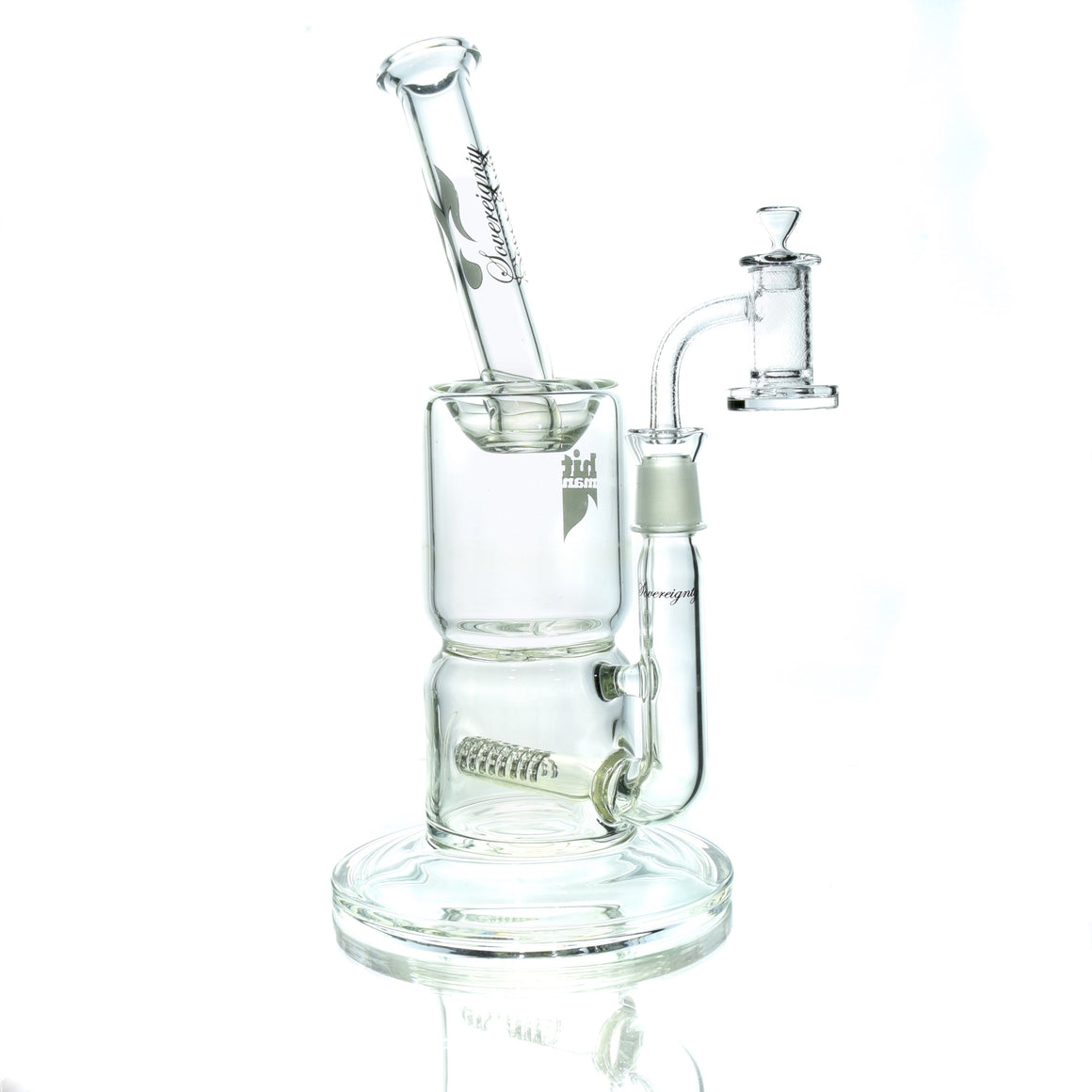 Collab Stemline/Turbine Bentneck Tube w/ 20mm Quave Top Shelf Set - Black/White Logo - 18mm Male