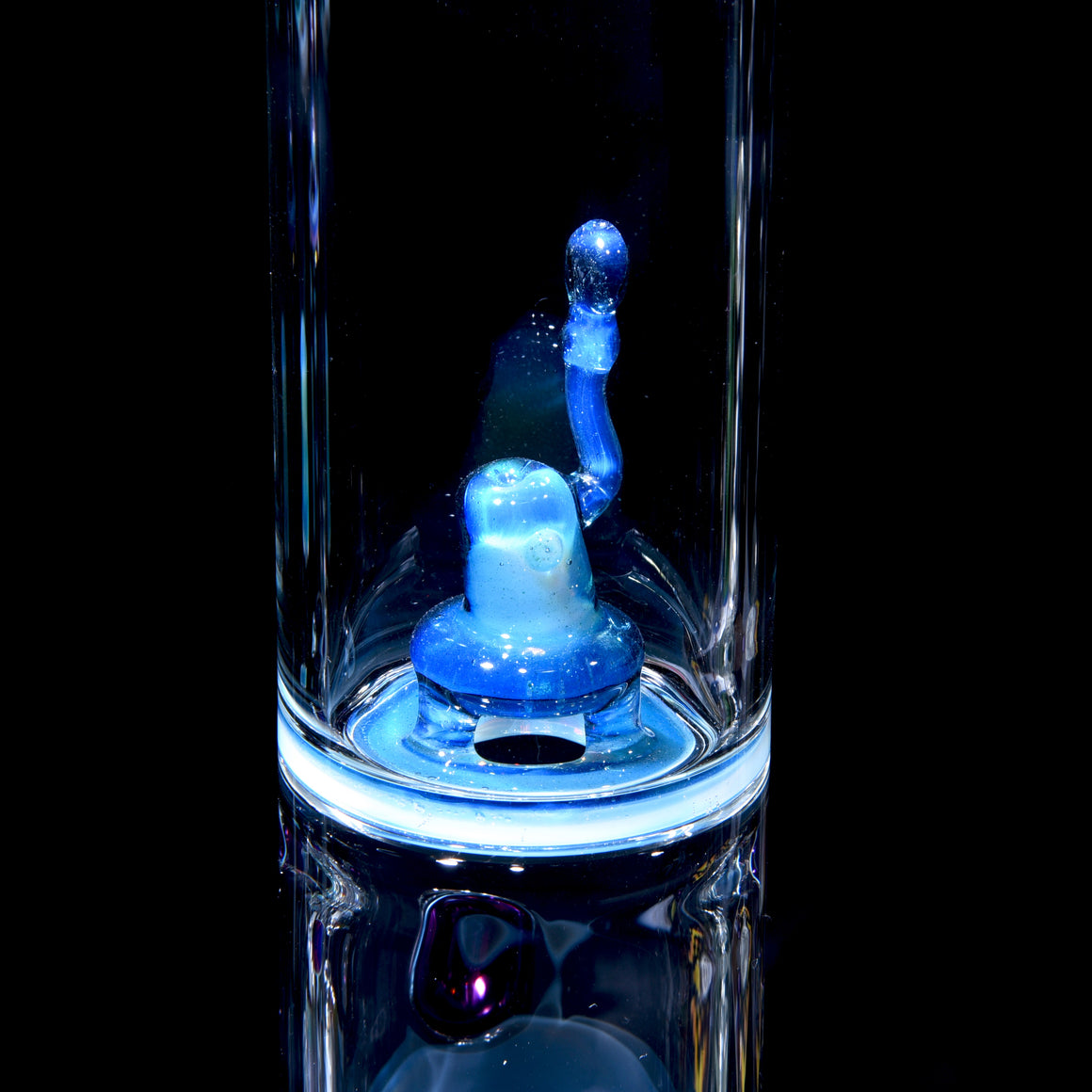 Accented 50x5mm Upgrid Stemline Straight Tube w/ 4-hole Horned Slide - Blue Stardust over Ghost - 18mm Female