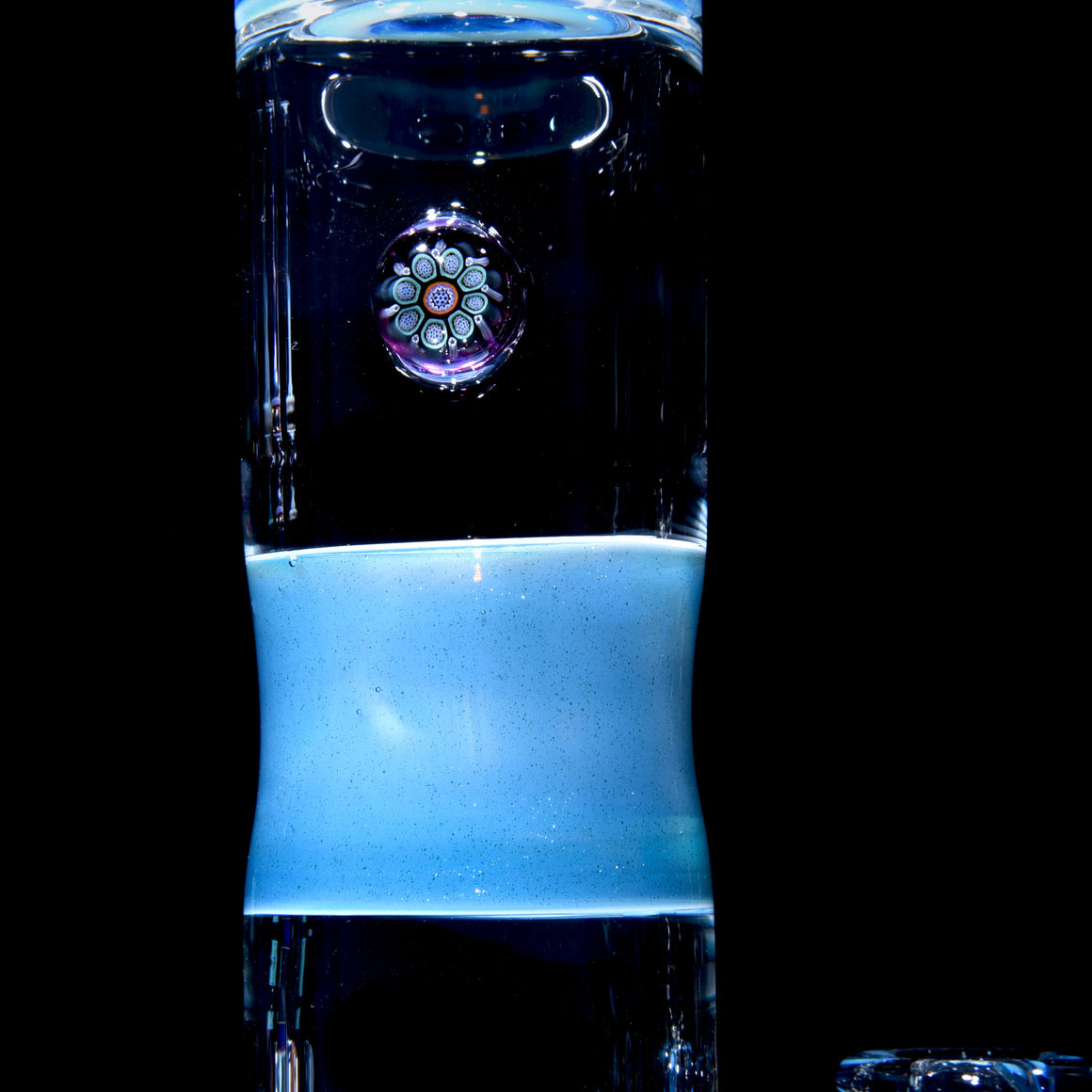 Accented 50x5mm Upgrid Stemline Straight Tube w/ 4-hole Horned Slide - Blue Stardust over Ghost - 18mm Female
