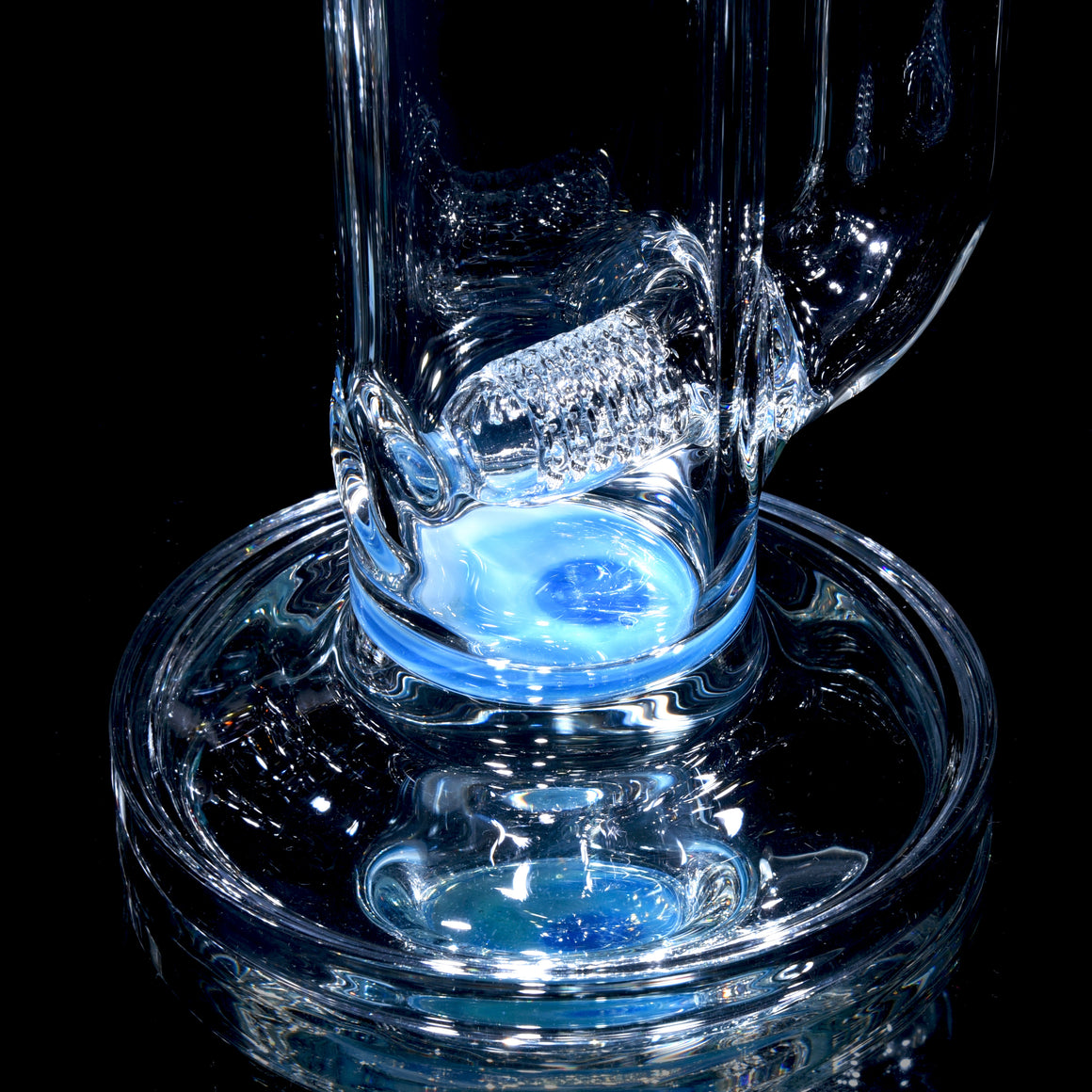 Accented 50x5mm Upgrid Stemline Straight Tube w/ 4-hole Horned Slide - Blue Stardust over Ghost - 18mm Female