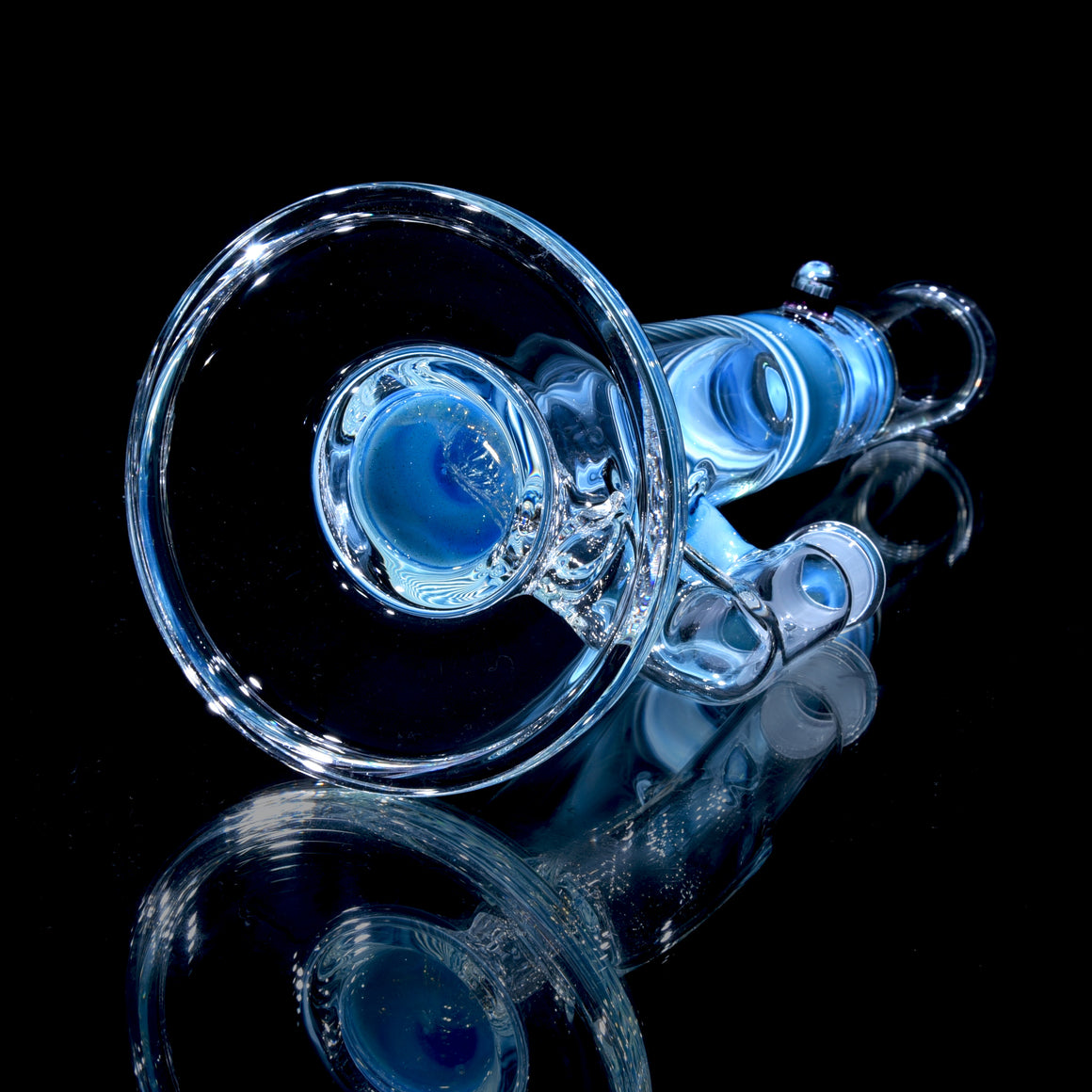Accented 50x5mm Upgrid Stemline Straight Tube w/ 4-hole Horned Slide - Blue Stardust over Ghost - 18mm Female