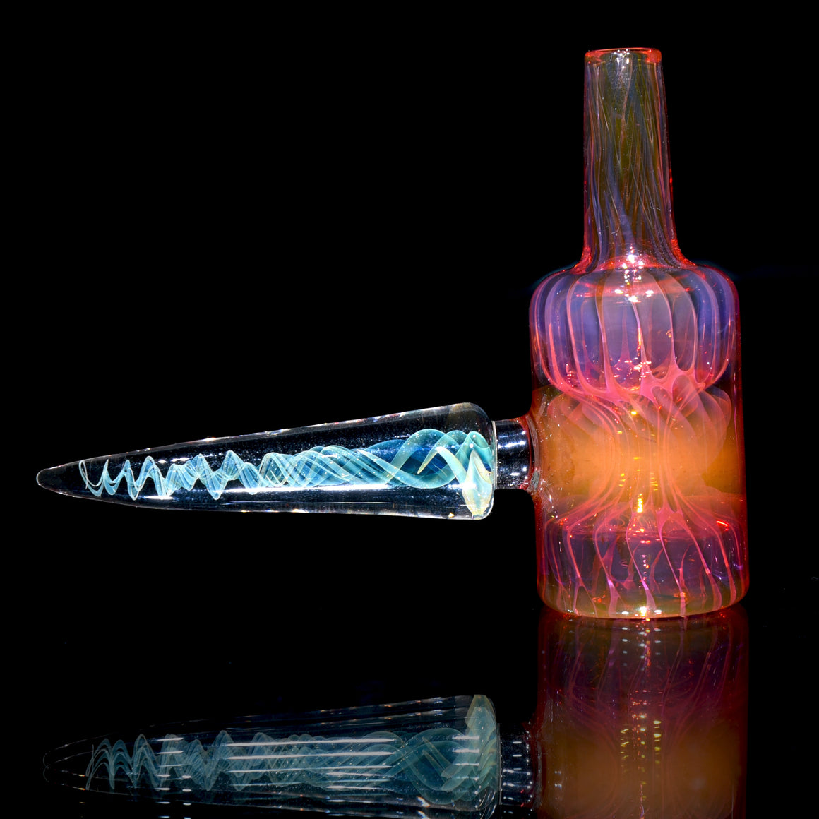 Fully-worked Fume Honeycomb Slide w Lattice Horn - 10mm Male