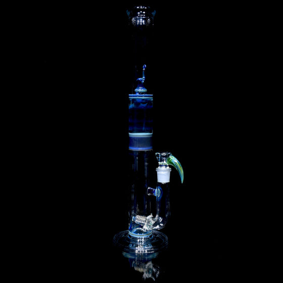 Accented 44mm Upgrid Stemline Straight Tube w/ 4-hole Horned Slide - Mystery Adventurine - 18mm Female