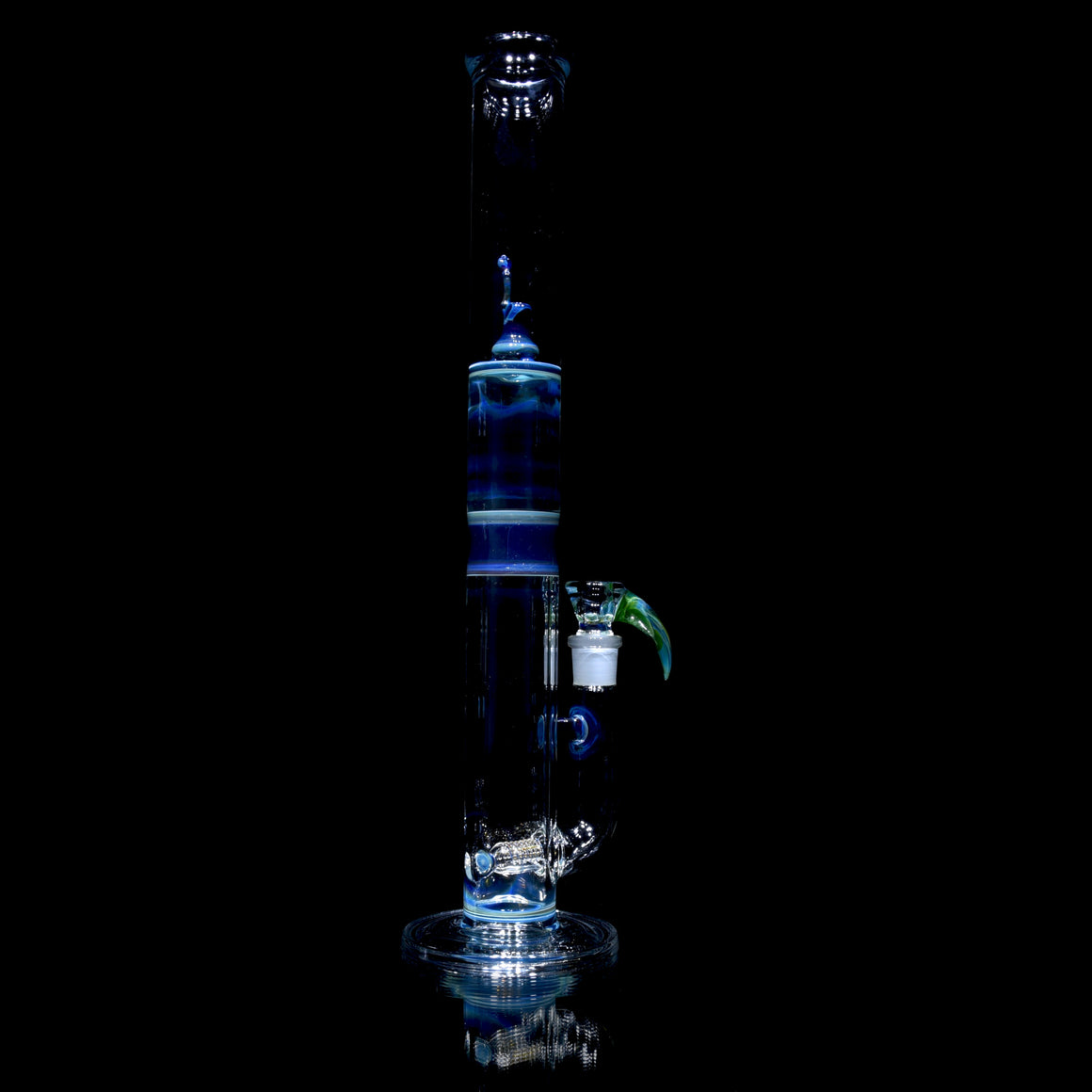 Accented 44mm Upgrid Stemline Straight Tube w/ 4-hole Horned Slide - Mystery Adventurine - 18mm Female