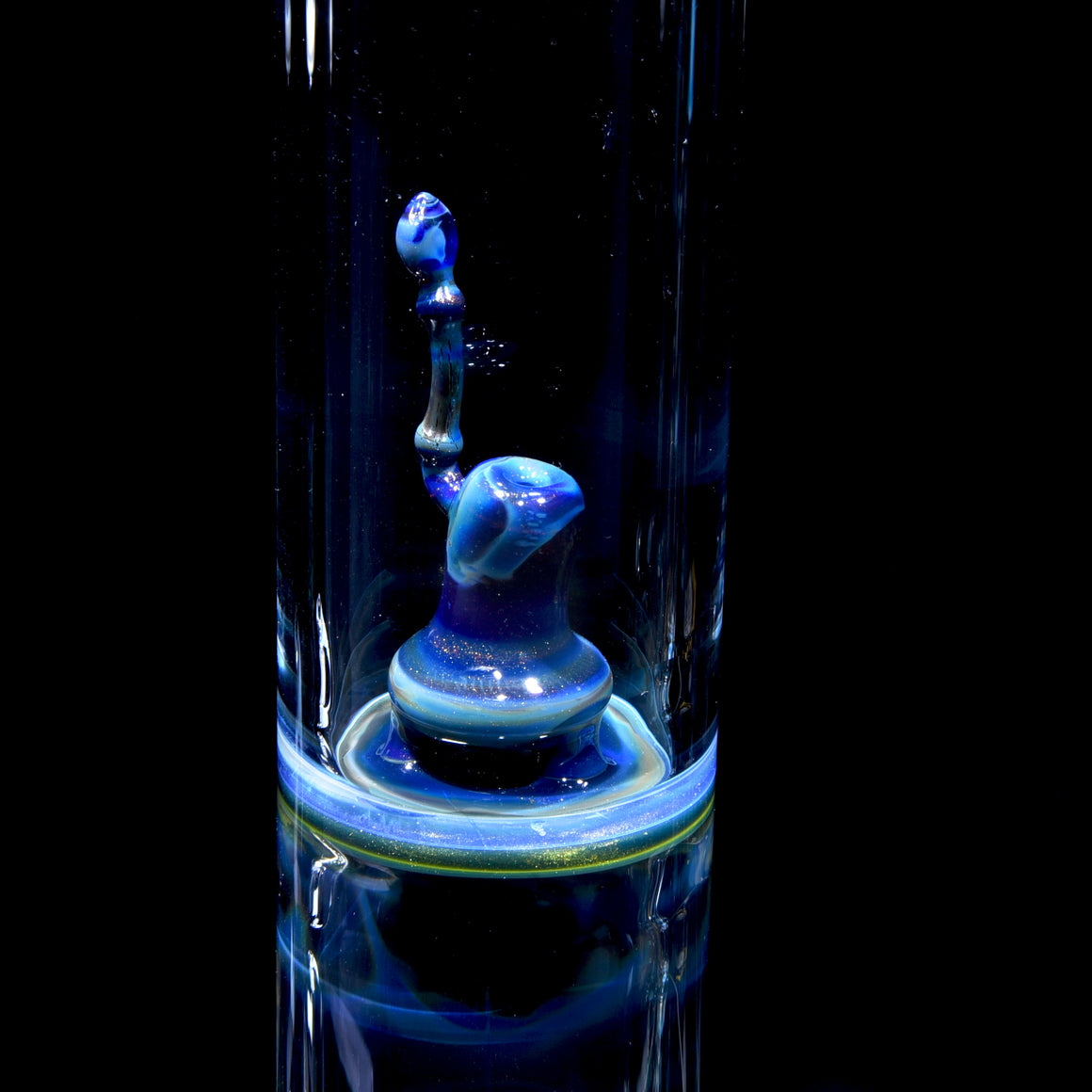 Accented 44mm Upgrid Stemline Straight Tube w/ 4-hole Horned Slide - Mystery Adventurine - 18mm Female