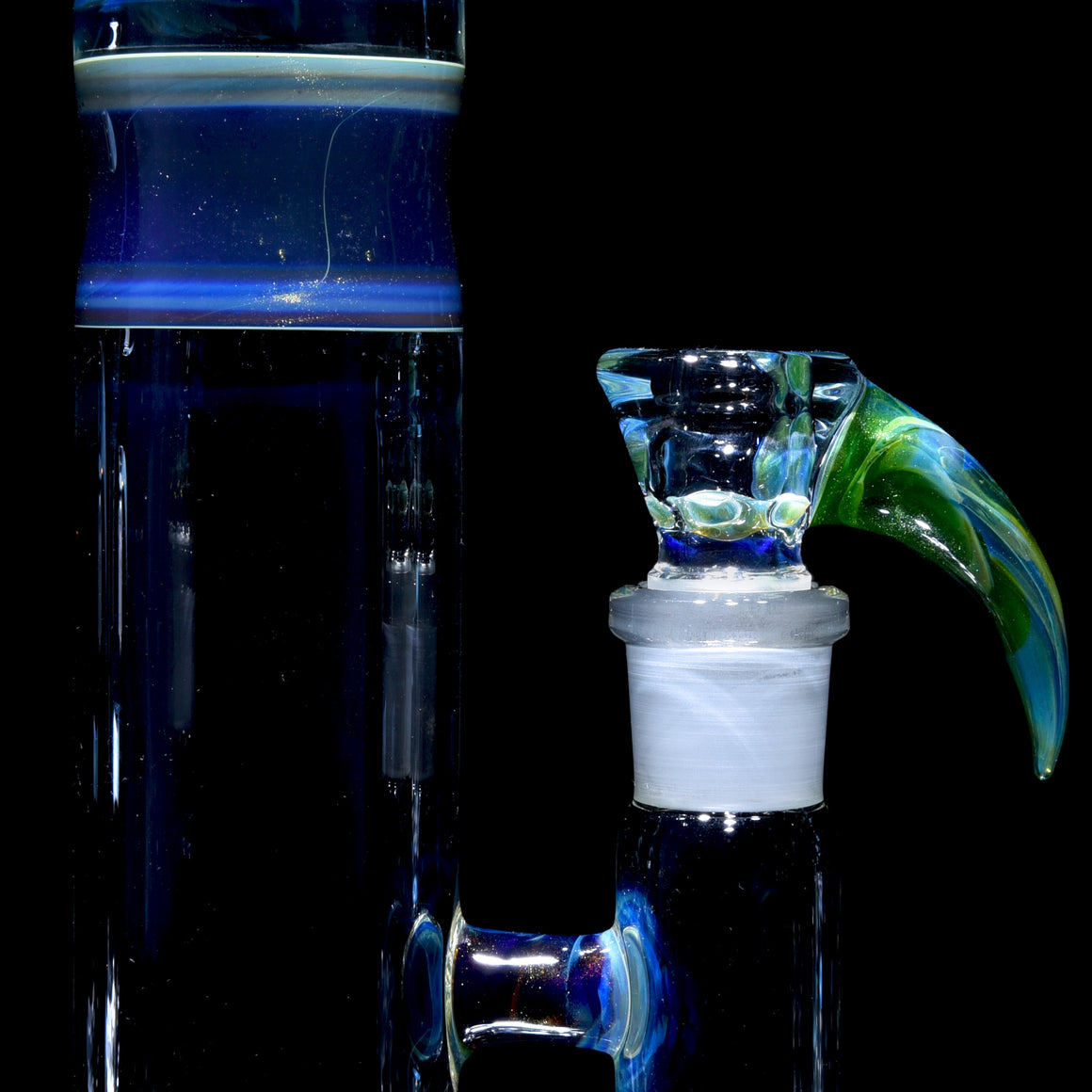 Accented 44mm Upgrid Stemline Straight Tube w/ 4-hole Horned Slide - Mystery Adventurine - 18mm Female