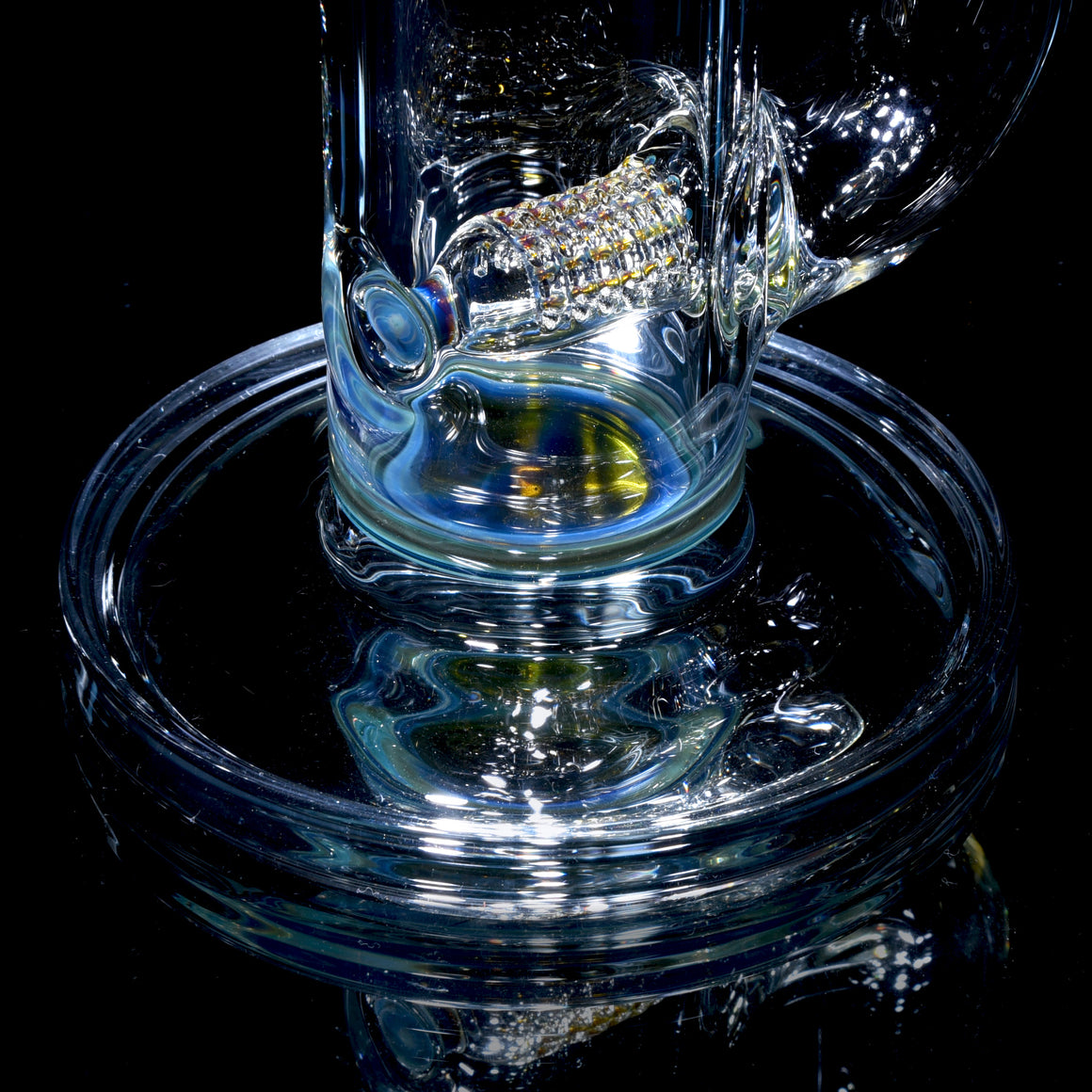 Accented 44mm Upgrid Stemline Straight Tube w/ 4-hole Horned Slide - Mystery Adventurine - 18mm Female