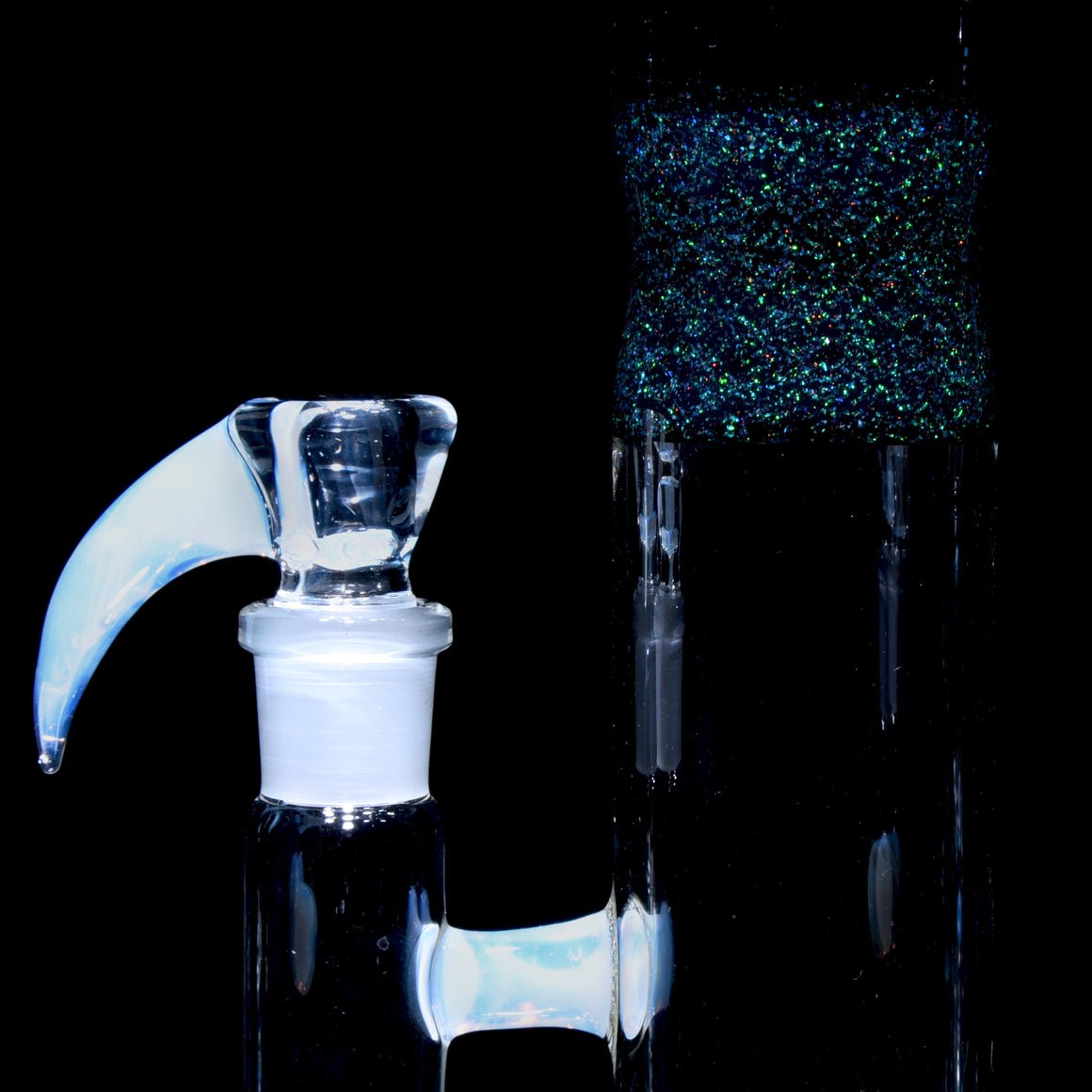 Accented 50x5mm Upgrid Stemline Straight Tube w/ 4-hole Horned Slide - Crushed Opal/Ghost - 18mm Female