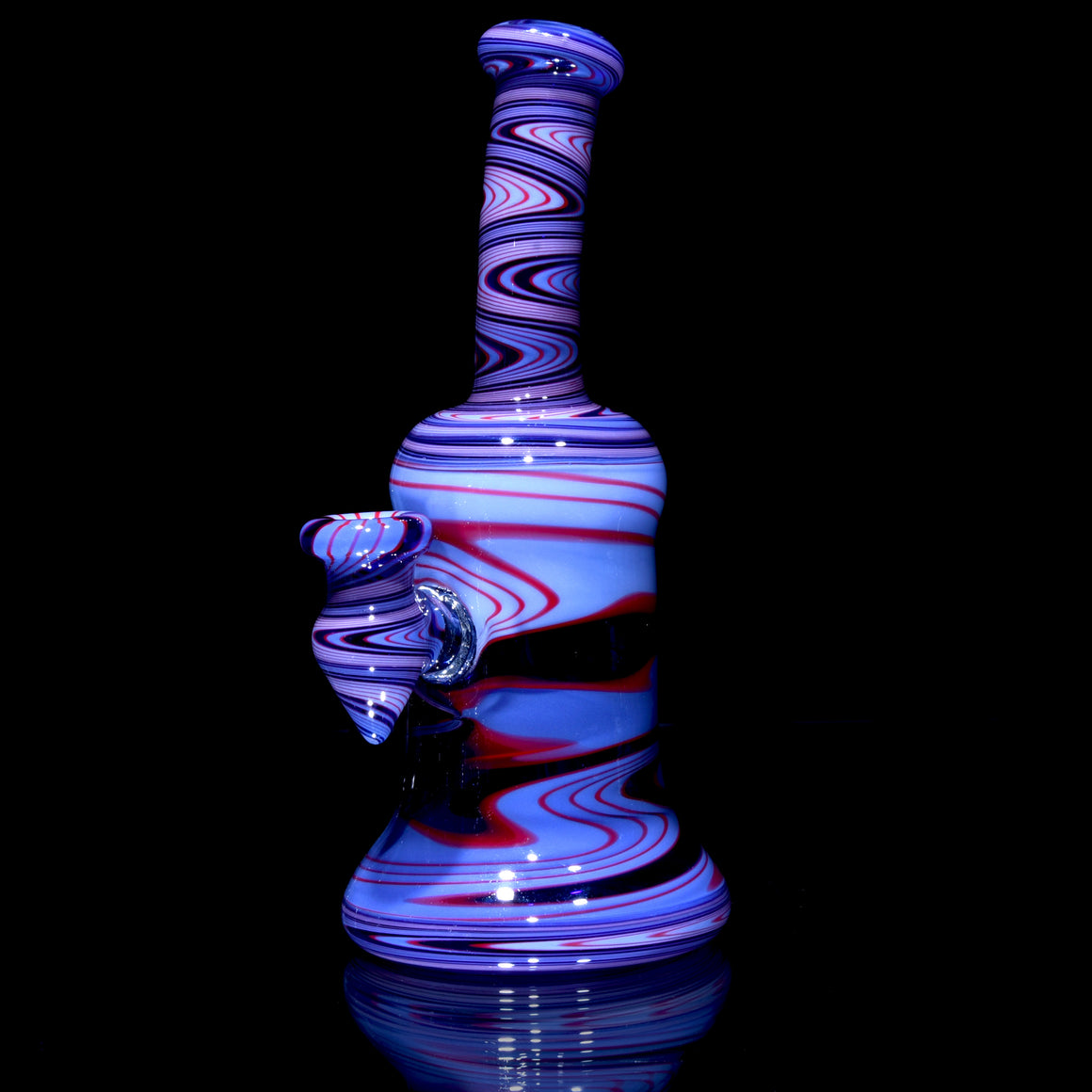 Fully-worked Banger Hanger - Purple/Red/Cobalt Linework - 10mm Female