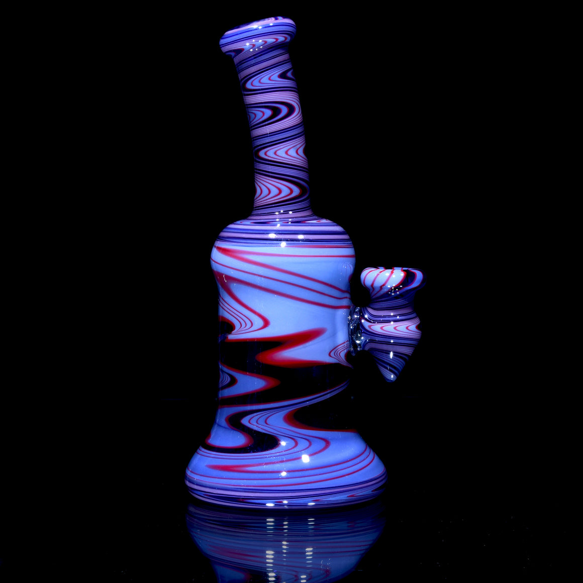 Fully-worked Banger Hanger - Purple/Red/Cobalt Linework - 10mm Female