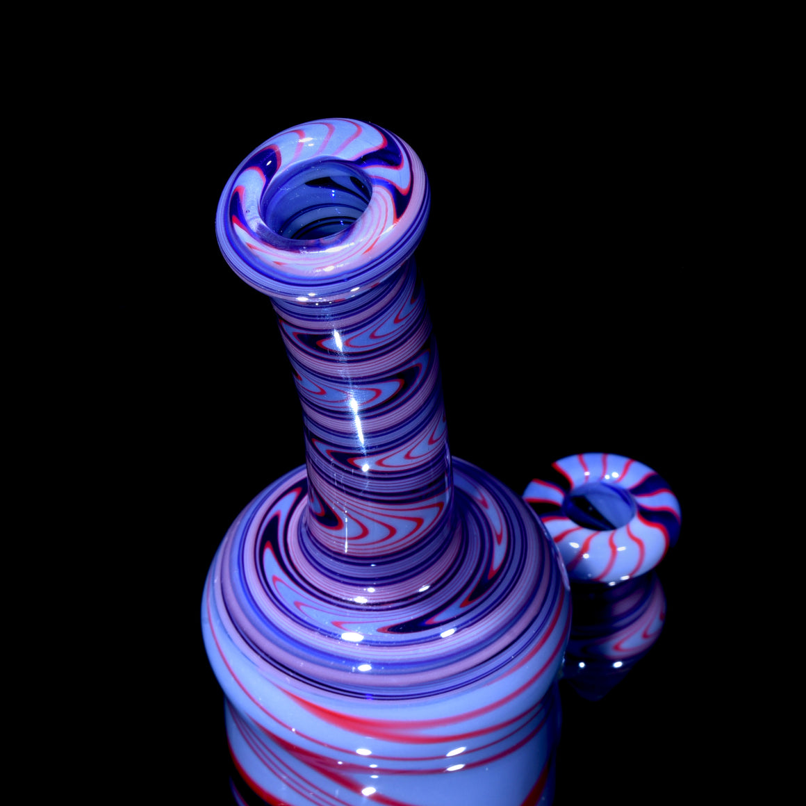 Fully-worked Banger Hanger - Purple/Red/Cobalt Linework - 10mm Female
