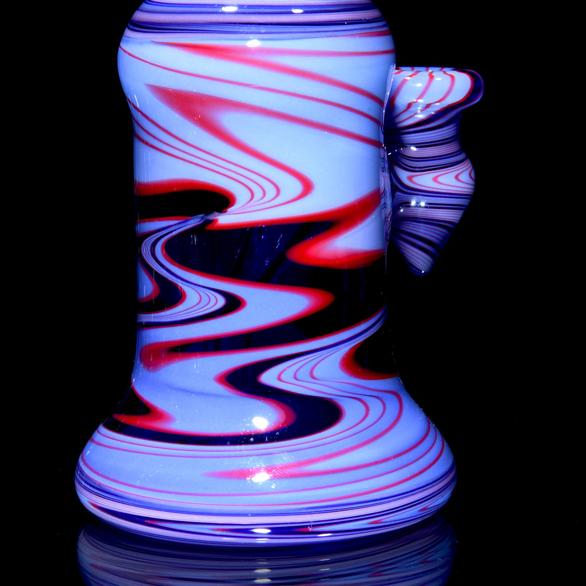 Fully-worked Banger Hanger - Purple/Red/Cobalt Linework - 10mm Female