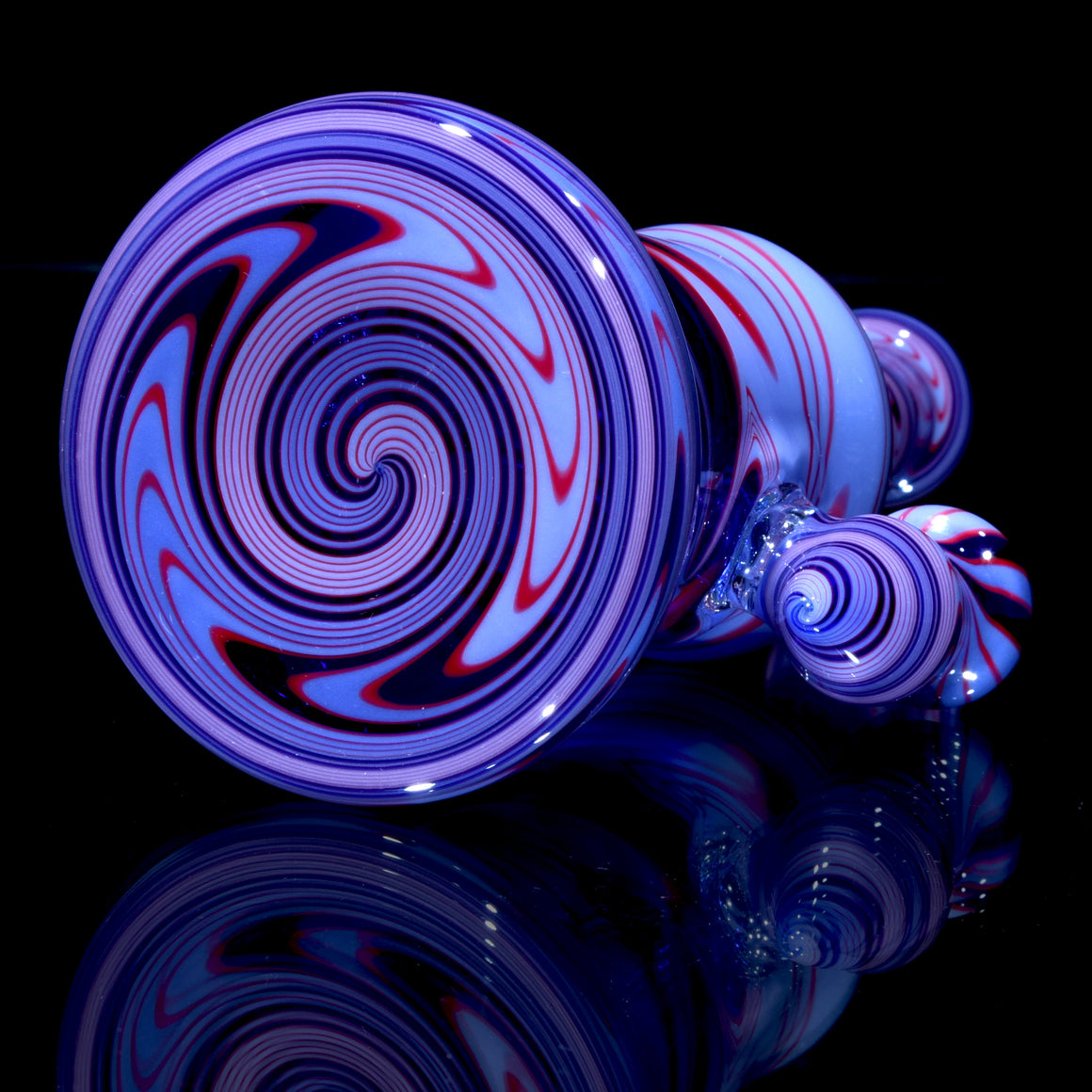 Fully-worked Banger Hanger - Purple/Red/Cobalt Linework - 10mm Female