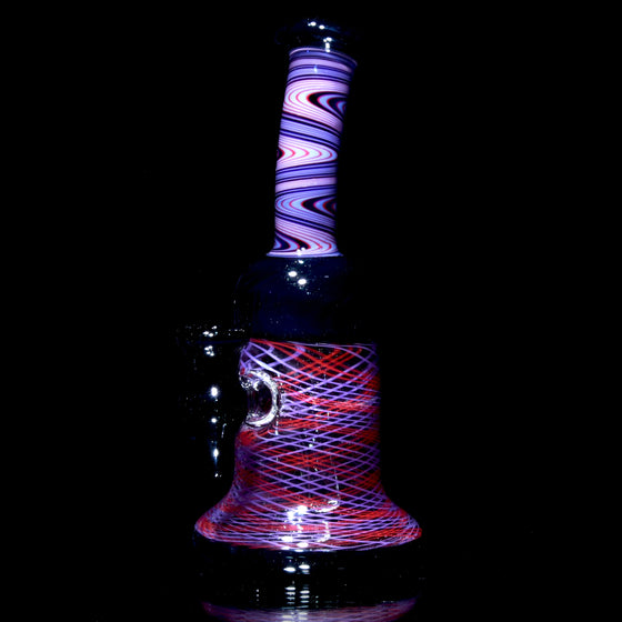 Fully-worked Banger Hanger - Dark Sparkle/Orange & Purple Reti - 10mm Female