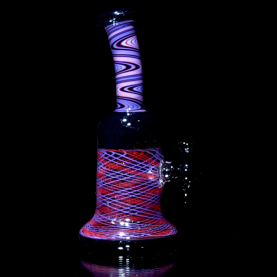 Fully-worked Banger Hanger - Dark Sparkle/Orange & Purple Reti - 10mm Female