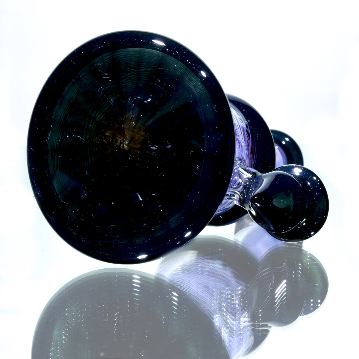 Fully-worked Banger Hanger - Dark Sparkle/Purple & White Reti - 10mm Female