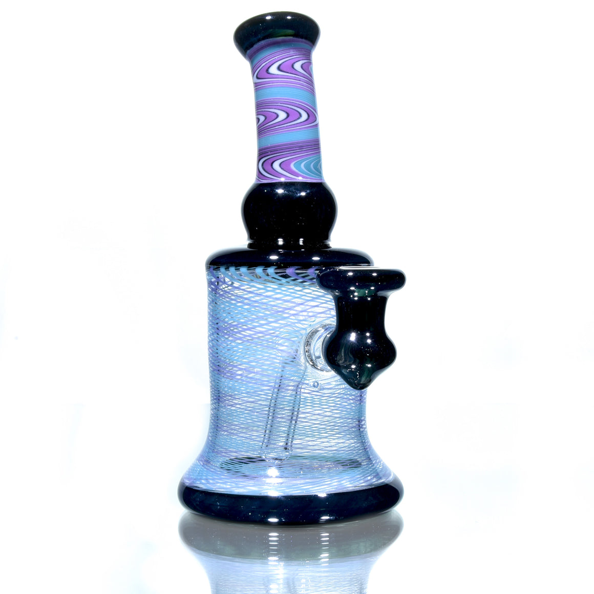 Fully-worked Banger Hanger - Dark Sparkle/Purple & Aqua Reti - 10mm Female