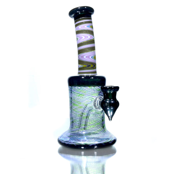 Fully-worked Banger Hanger - Dark Sparkle/Blue & Green Reti - 10mm Female