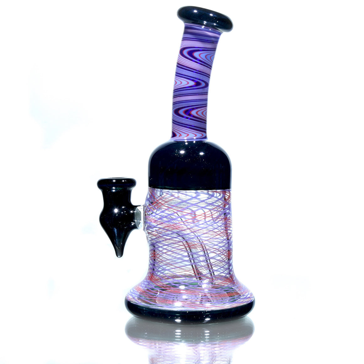 Fully-worked Banger Hanger - Dark Sparkle/Orange & Purple Reti - 10mm Female