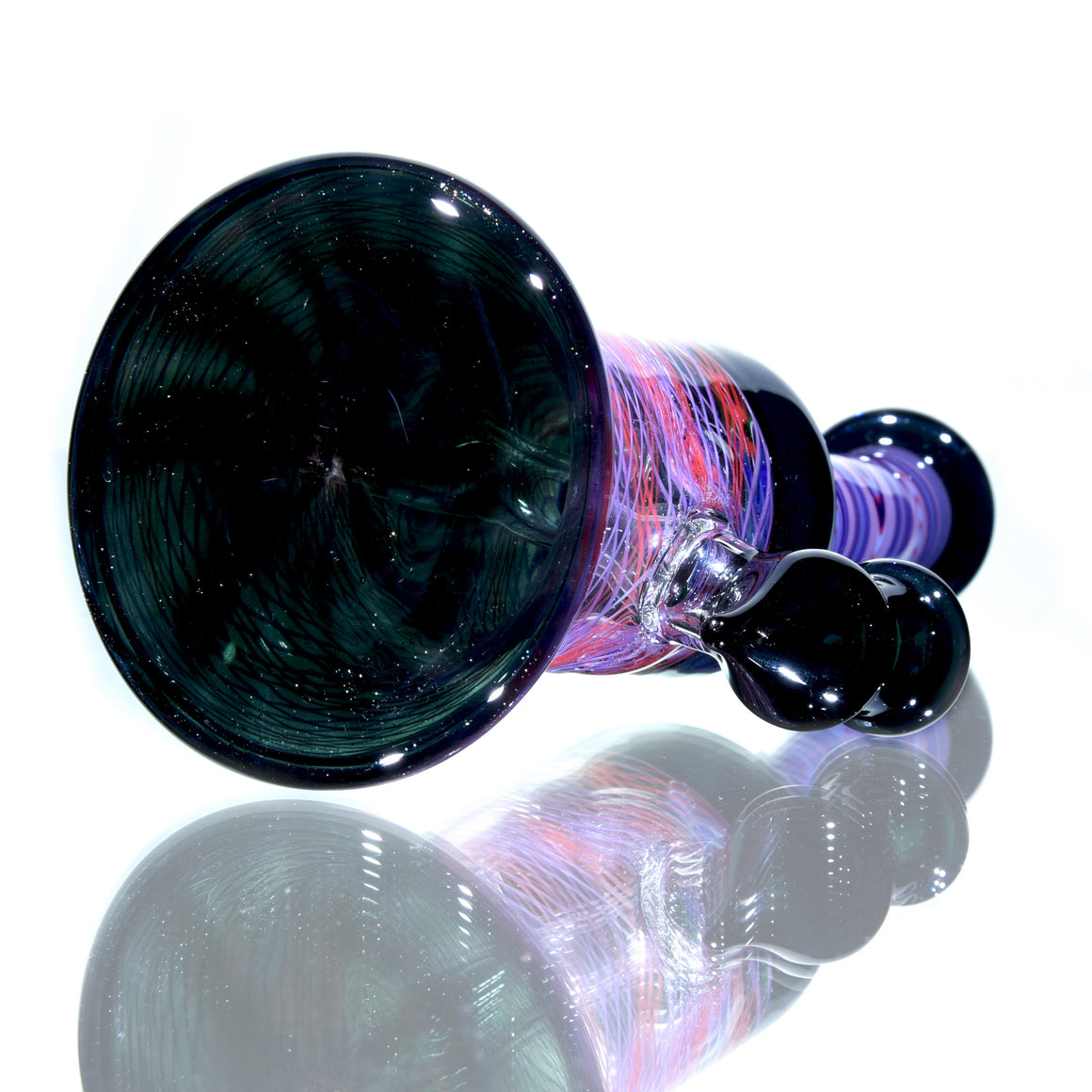 Fully-worked Banger Hanger - Dark Sparkle/Orange & Purple Reti - 10mm Female