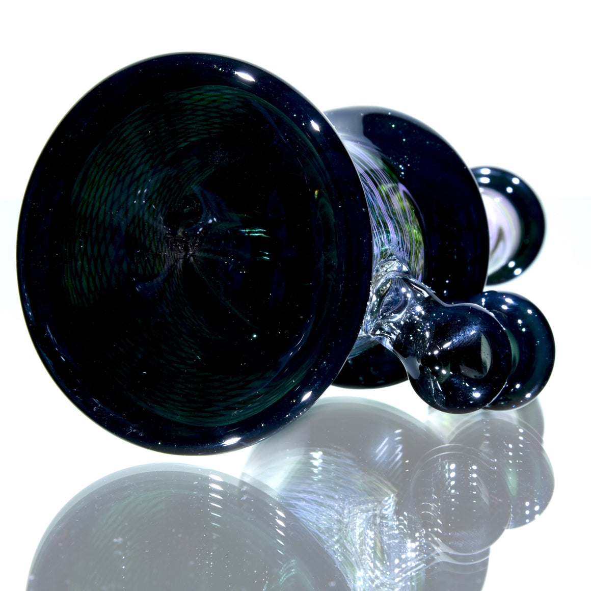 Fully-worked Banger Hanger - Dark Sparkle/Blue & Green Reti - 10mm Female