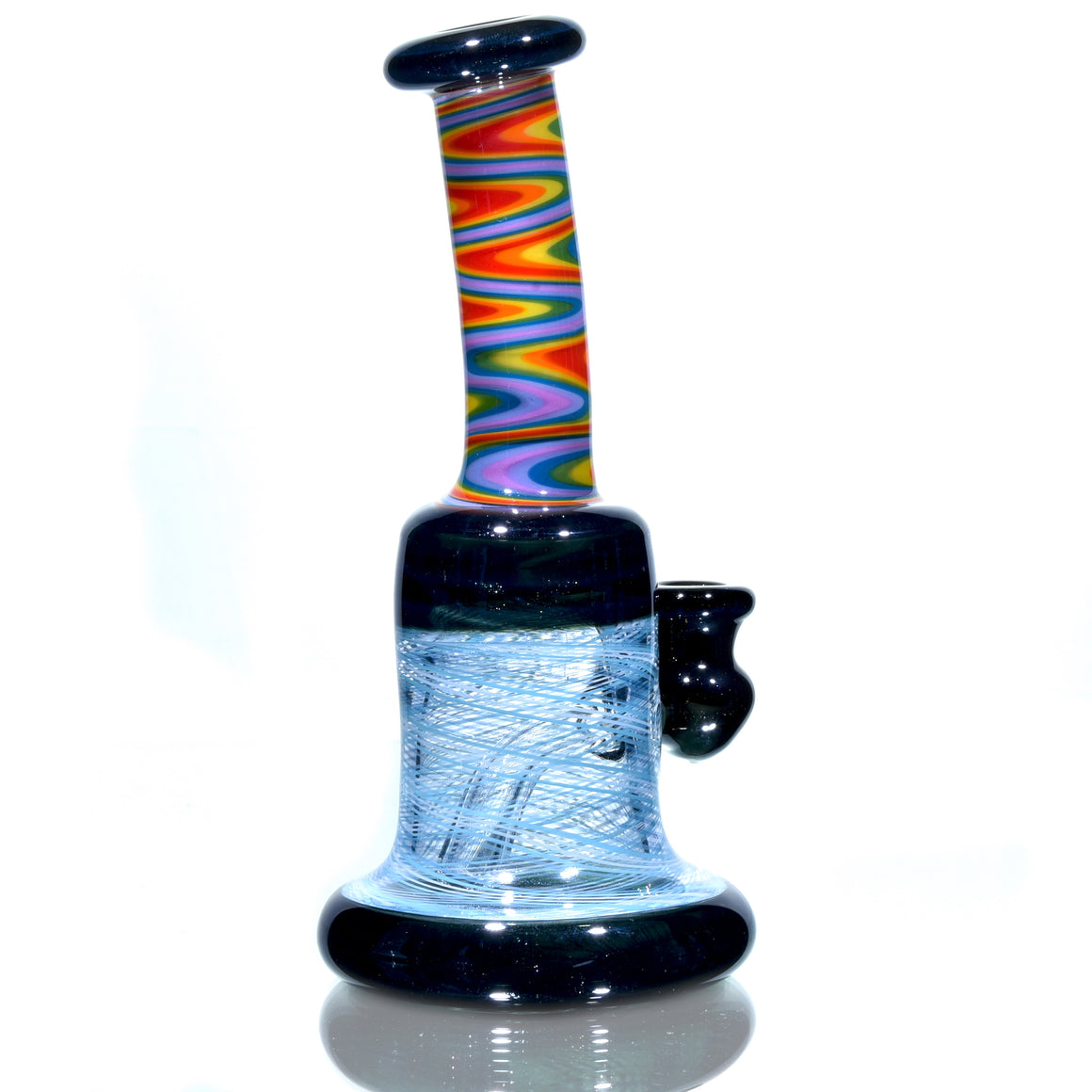 Fully-worked Banger Hanger - Dark Sparkle/Rainbow/Sky Blue Reti - 10mm Female