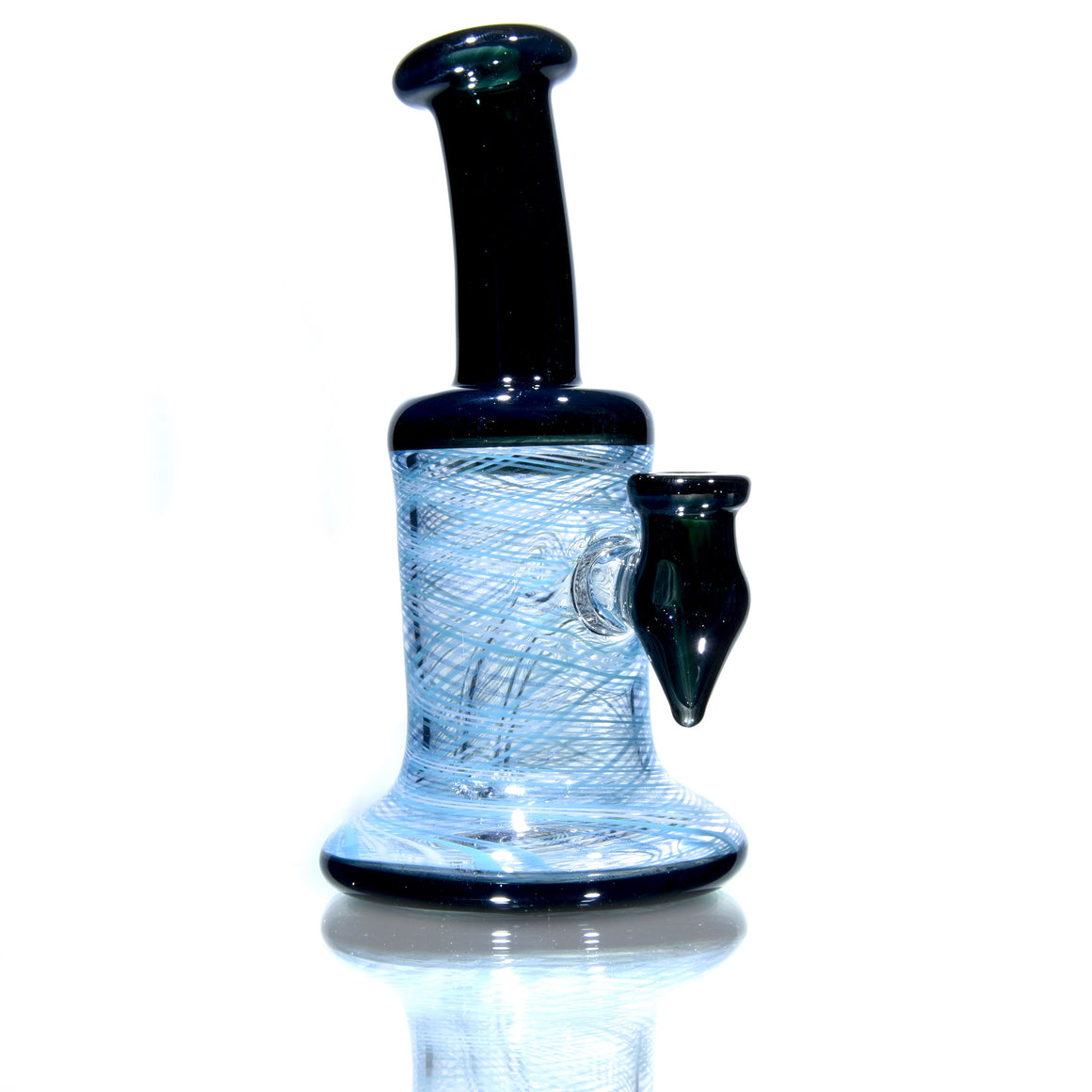 Fully-worked Banger Hanger - Dark Sparkle/Sky Blue Reti - 10mm Female