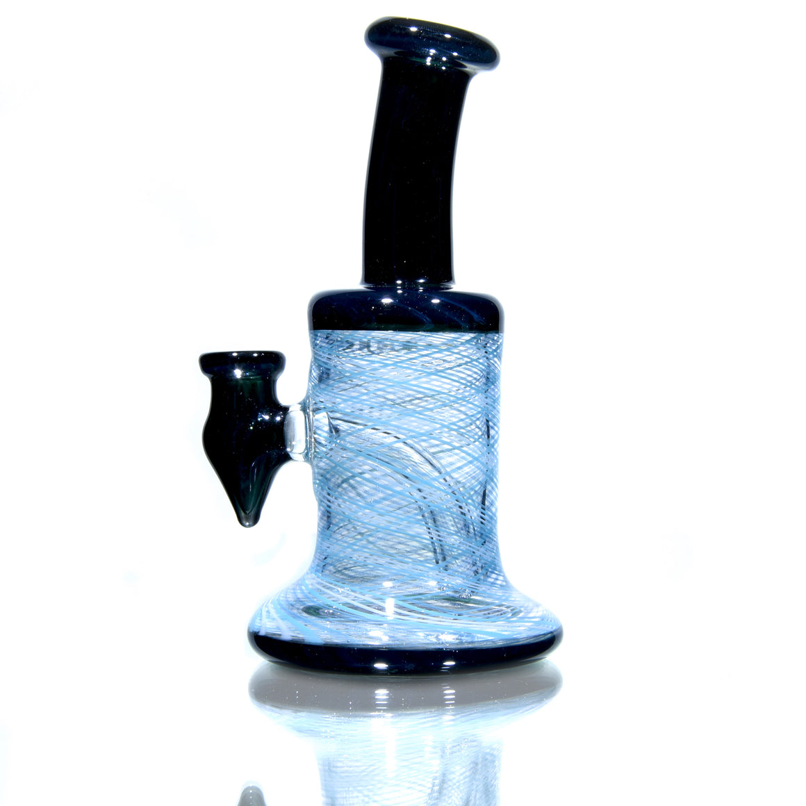 Fully-worked Banger Hanger - Dark Sparkle/Sky Blue Reti - 10mm Female